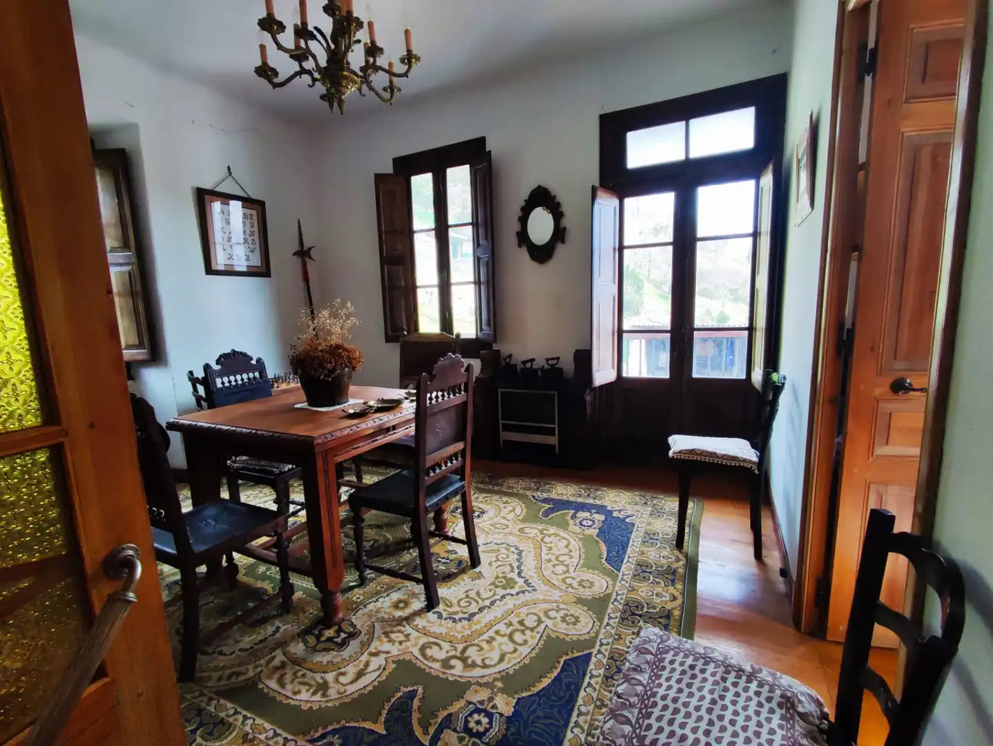 Dining room of Houses for sale in Miera  with Private garden, Parquet flooring and Terrace
