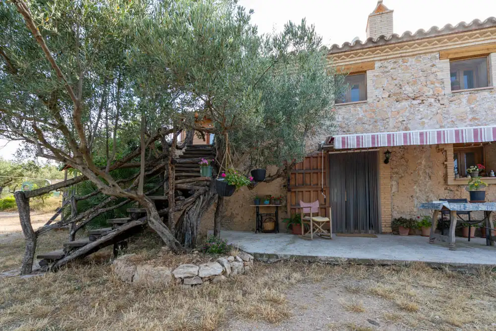 Vista exterior de Finca rústica en venta en Aldover con Jardín privado, Terraza y Amueblado