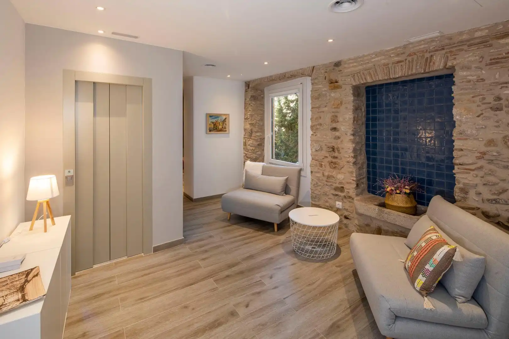 Sala de estar de Piso en venta en Girona con Aire acondicionado, Amueblado y Balcón