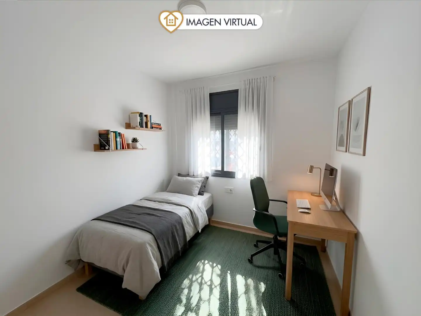 Schlafzimmer von Wohnung mieten mit Kaufoption in Vallirana mit Heizung, Ofen und Internet