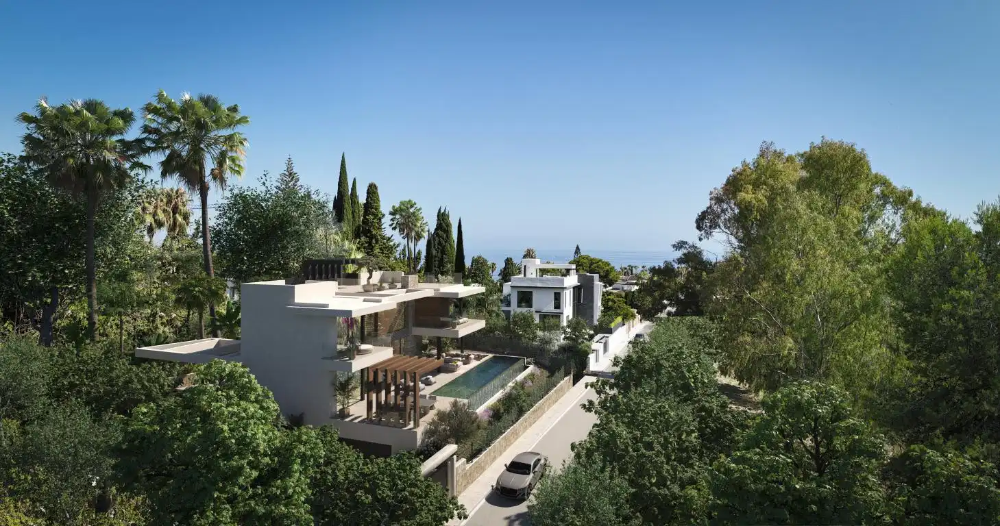 Außenansicht von Haus oder Chalet zum Verkauf in Marbella mit Privatgarten, Terrasse und Schwimmbad