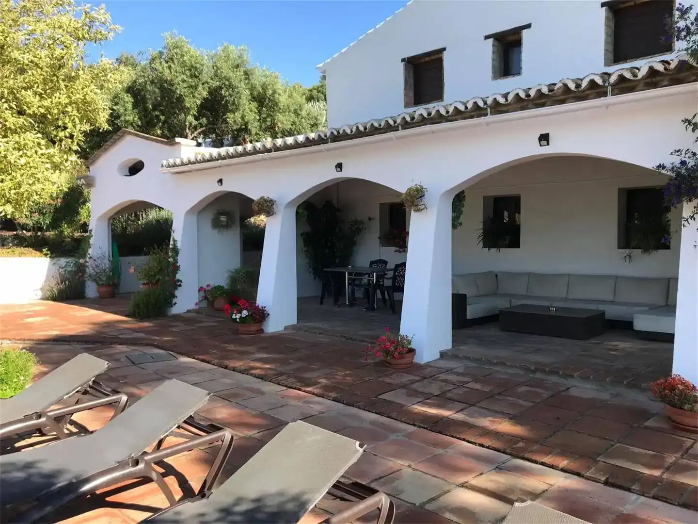 Terraza de Finca rústica en venta en Algámitas con Aire acondicionado, Jardín privado y Piscina