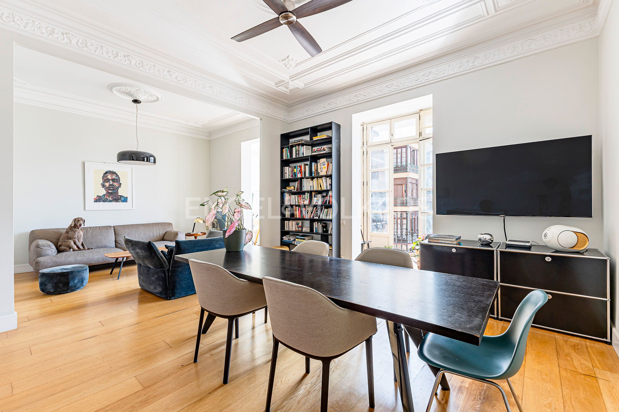 Menjador de Apartament en venda en  Barcelona Capital amb Aire condicionat, Calefacció i Parquet