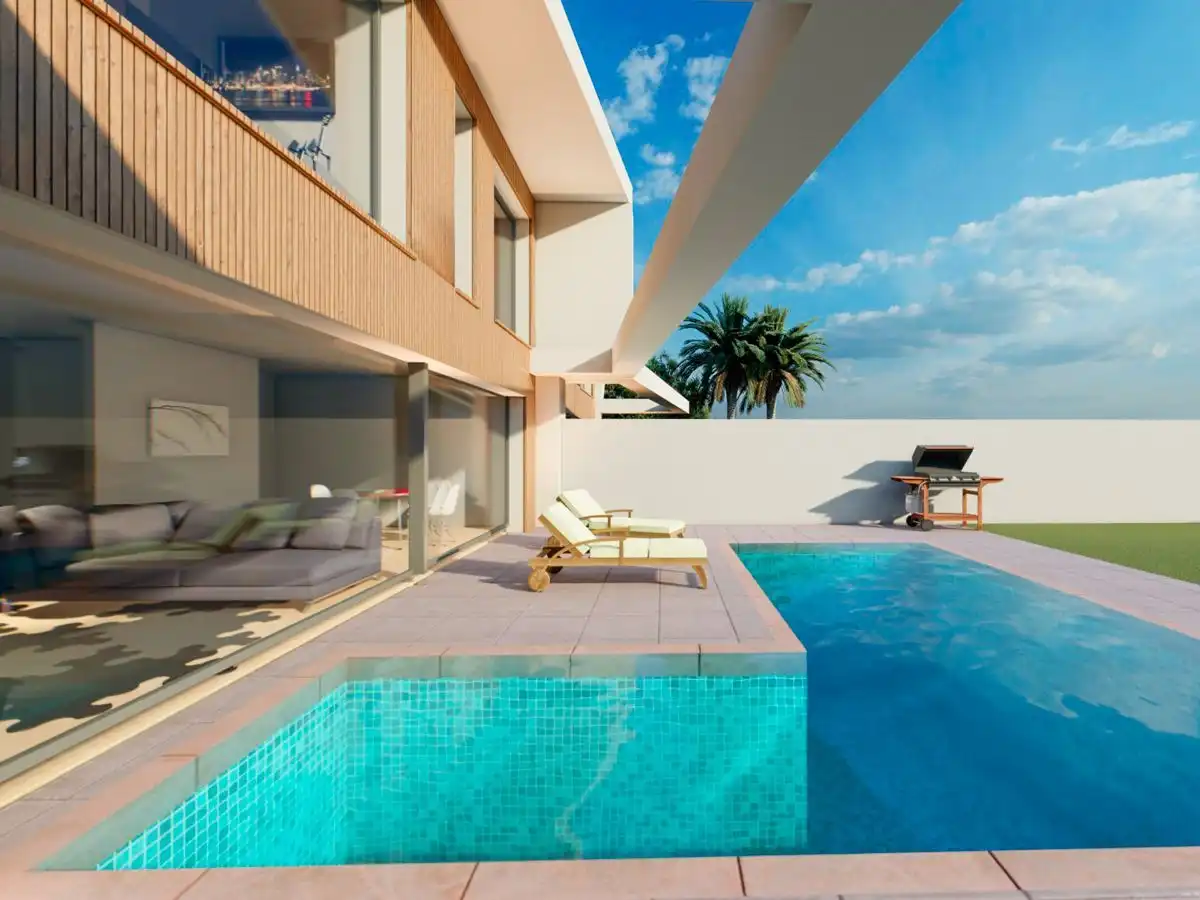 Swimming pool of Detached homes for sale in Santa Pola  with Air Conditioner, Private garden and Terrace
