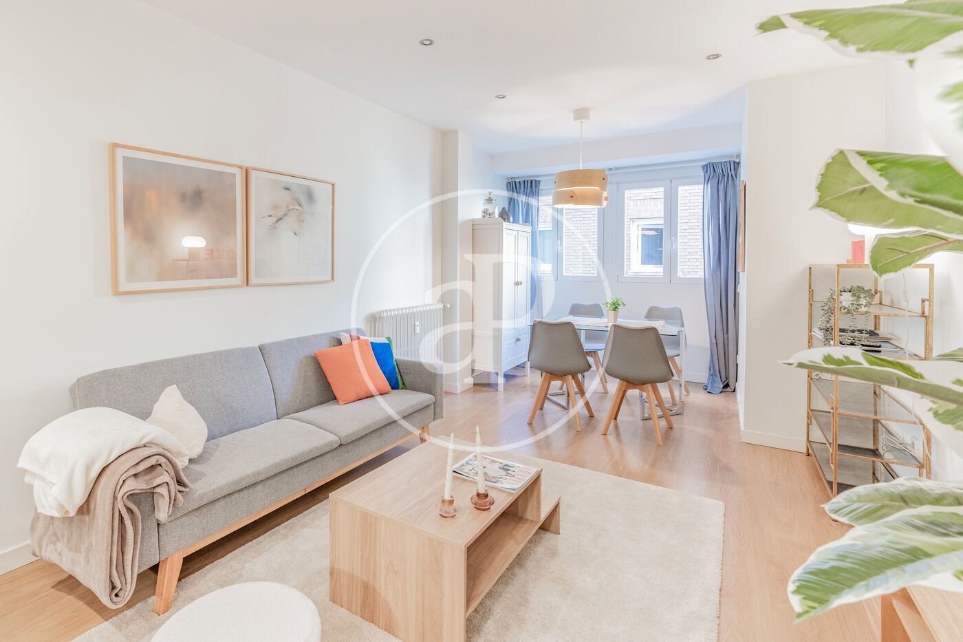 Living room of Flat for rent in  Madrid Capital  with Air Conditioner, Heating and Furnished