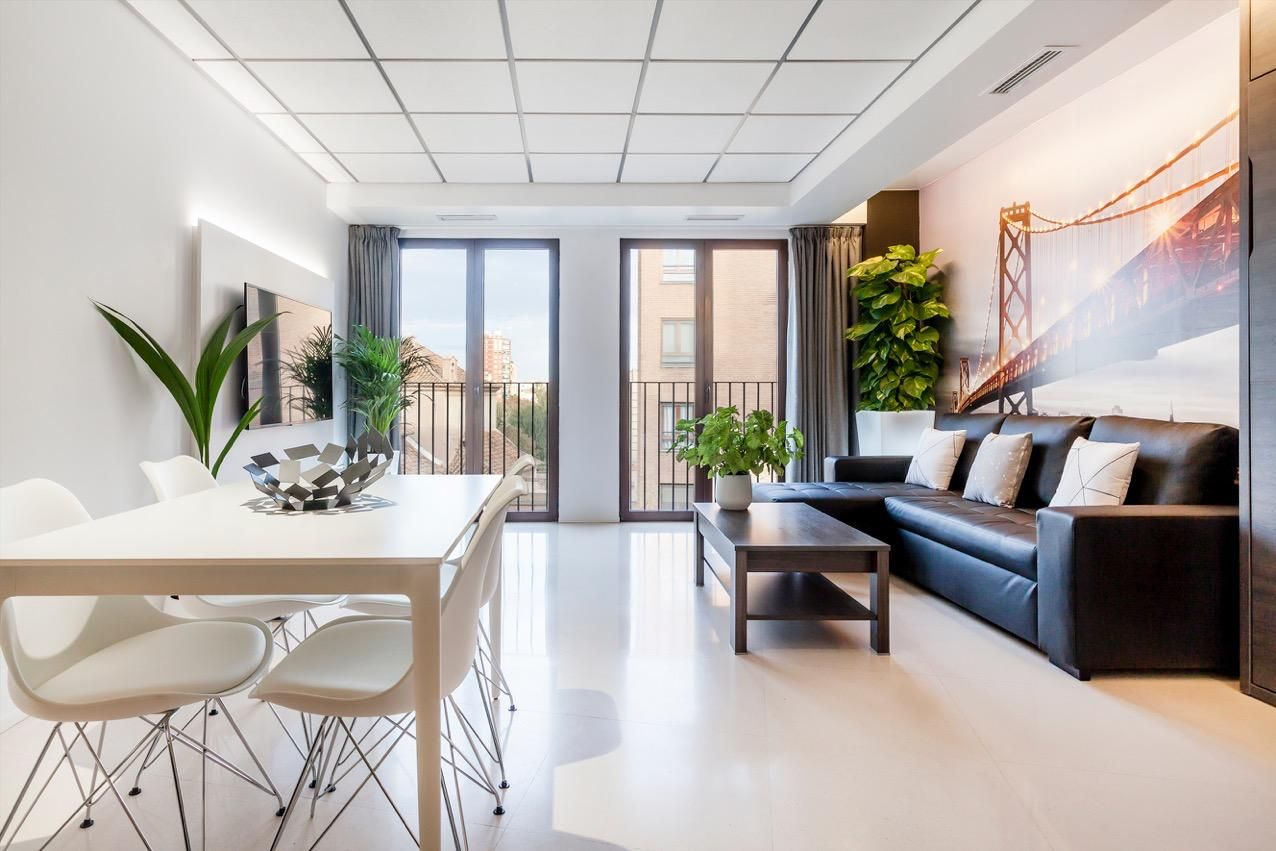 Sala d'estar de Loft de lloguer en  Valencia Capital amb Aire condicionat, Calefacció i Moblat
