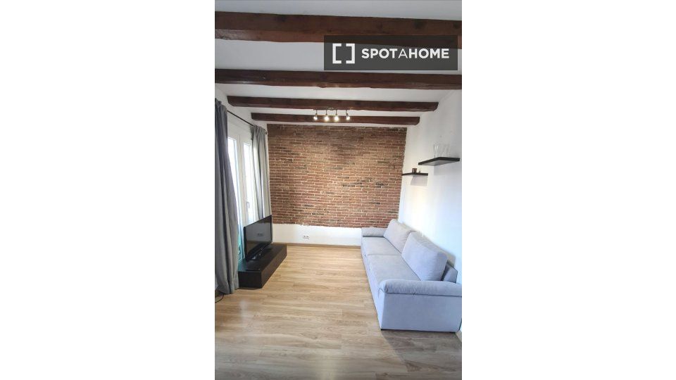 Sala de estar de Piso de alquiler en  Barcelona Capital con Aire acondicionado, Calefacción y Amueblado