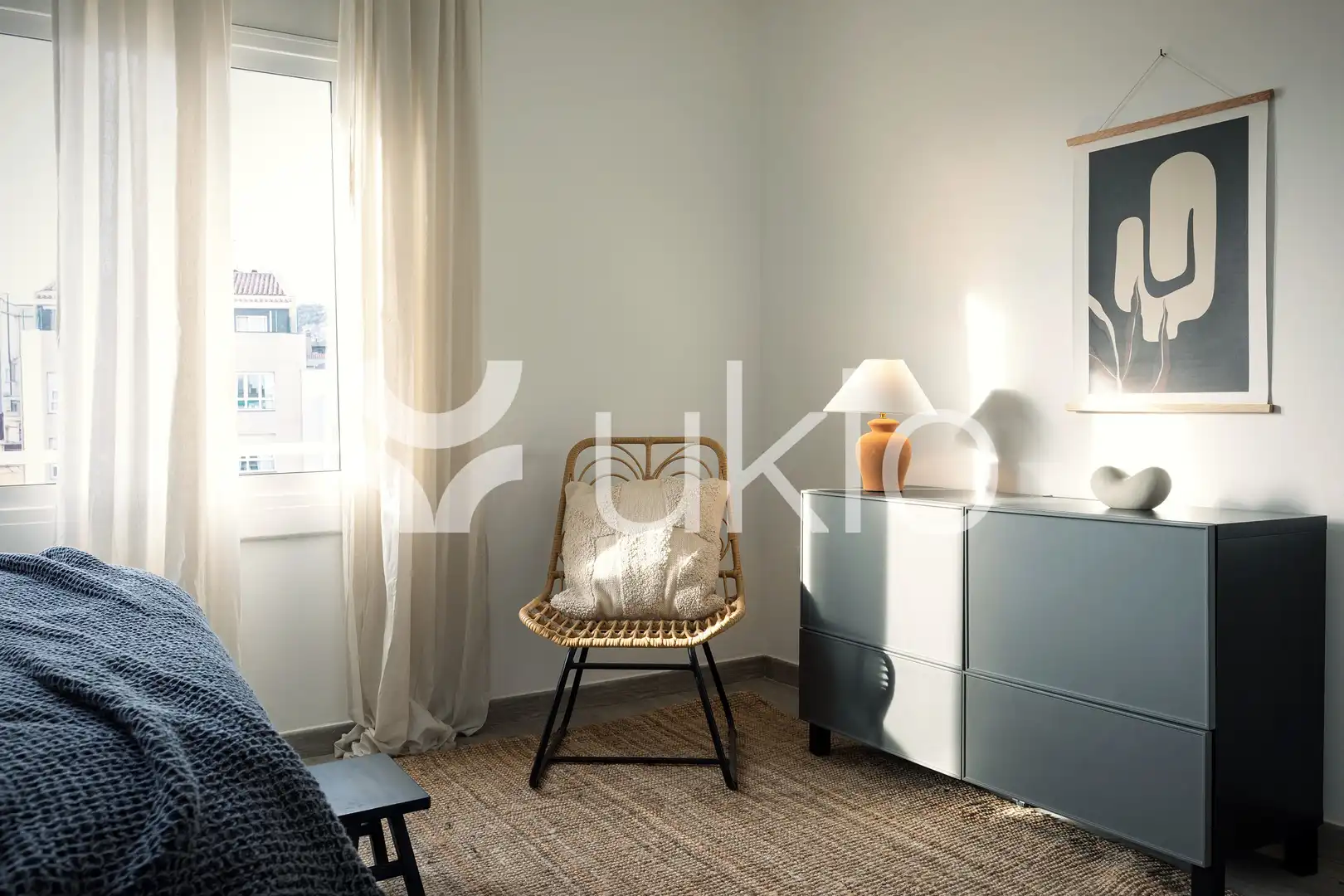 Schlafzimmer von Wohnungen zur Miete in Barcelona mit Klimaanlage, Terrasse und Möbliert