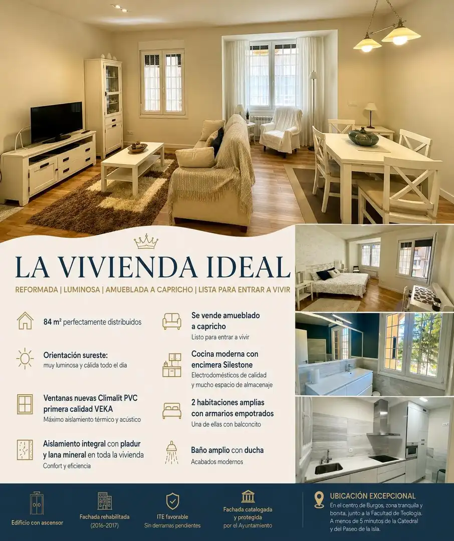 Schlafzimmer von Wohnung zum Verkauf in Burgos mit Heizung, Parkett und Möbliert