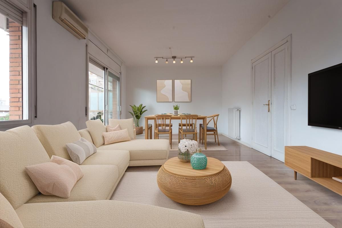 Living room of Flat for sale in  Barcelona Capital  with Heating, Terrace and Balcony