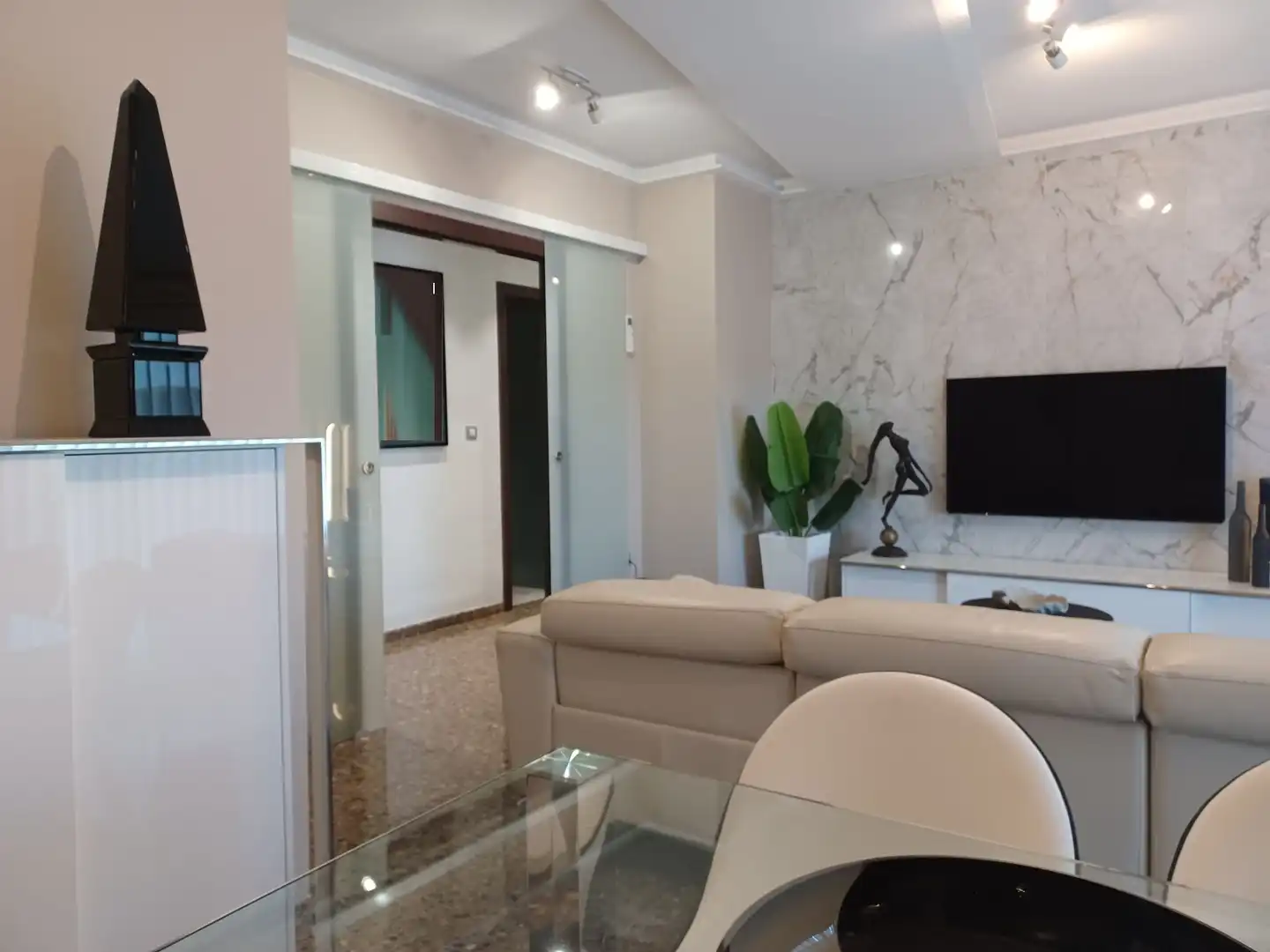 Sala de estar de Ático en venta en L'Olleria con Aire acondicionado, Terraza y Trastero