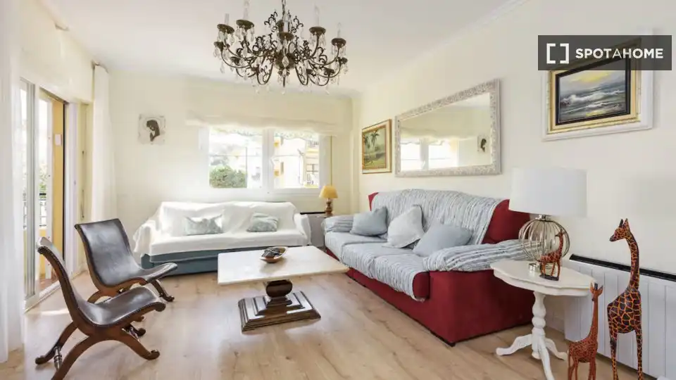 Living room of Apartments for share in Málaga  with Air Conditioner, Terrace and Furnished