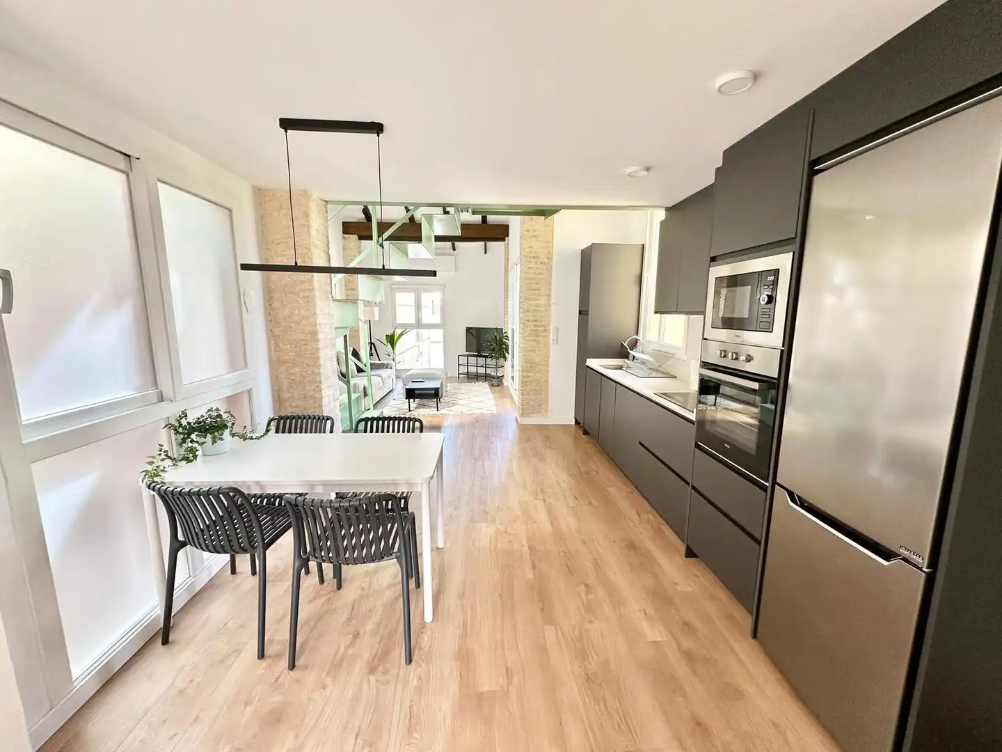 Kitchen of Attic for rent in Valencia  with Air Conditioner, Heating and Parquet flooring