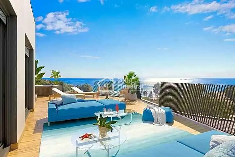 Terrace of Flat for sale in Villajoyosa / La Vila Joiosa  with Air Conditioner, Terrace and Community pool