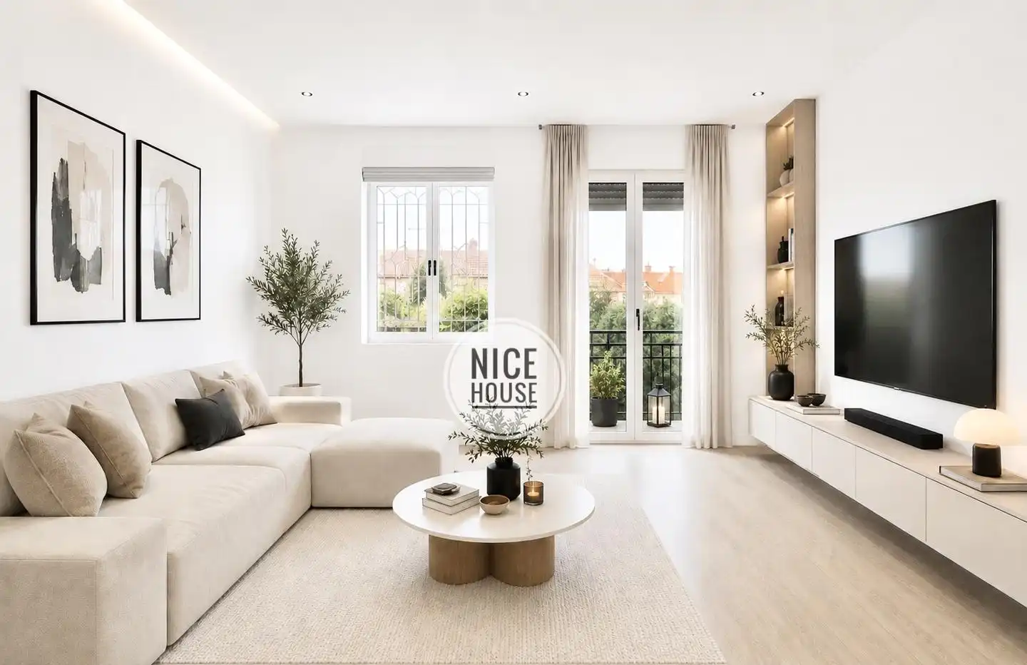 Living room of Houses for sale in Madrid  with Air Conditioner, Private garden and Terrace