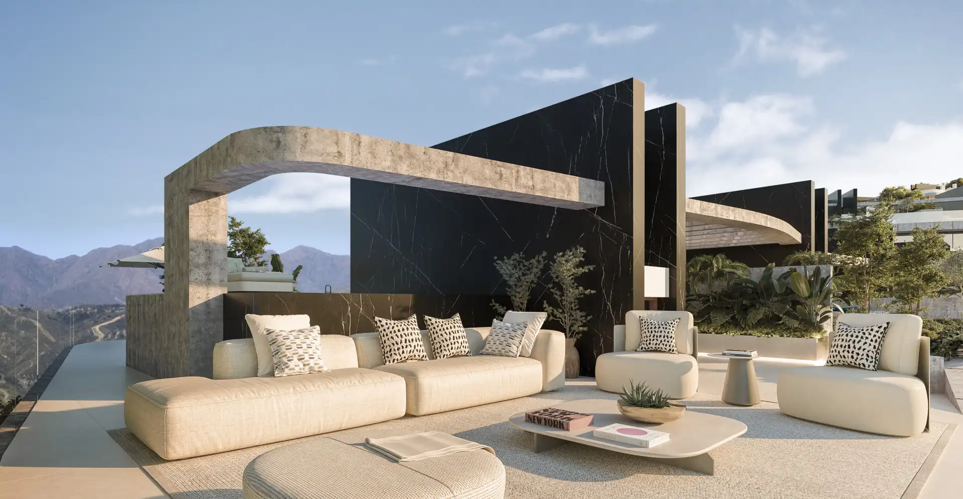 Terrasse von Dachboden zum Verkauf in Marbella mit Klimaanlage, Terrasse und Schwimmbad