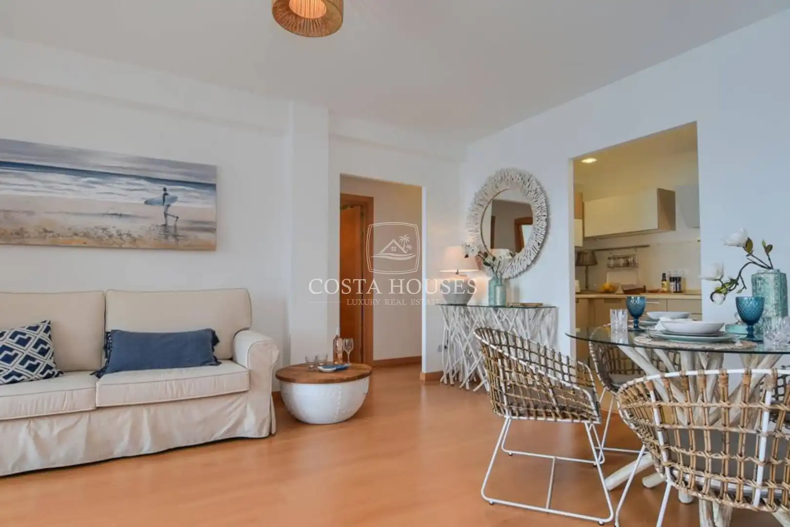 Sala de estar de Ático en venta en Moraira con Aire acondicionado, Jardín privado y Terraza