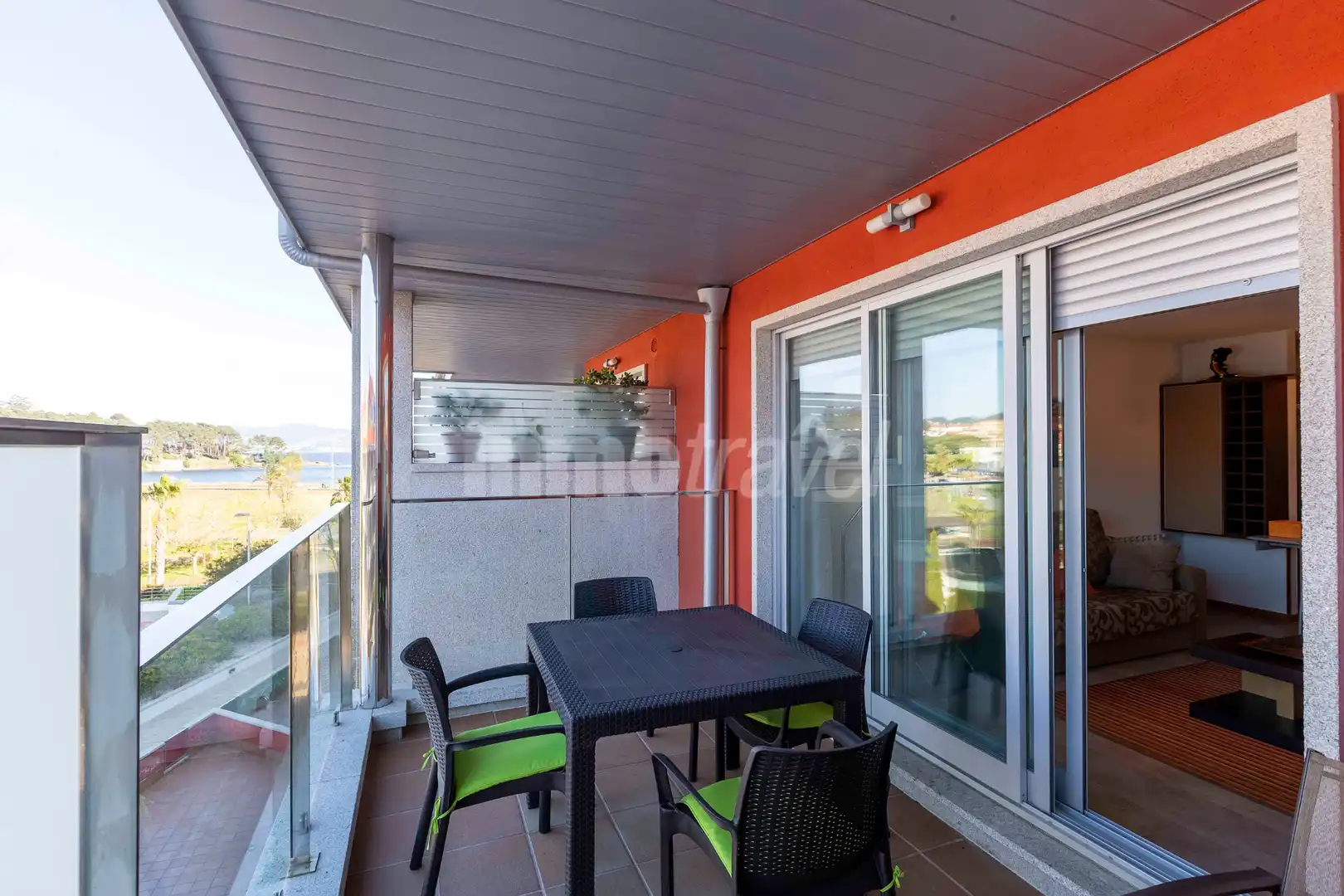 Terraza de Apartamento de alquiler en Sanxenxo con Terraza, Amueblado y Horno