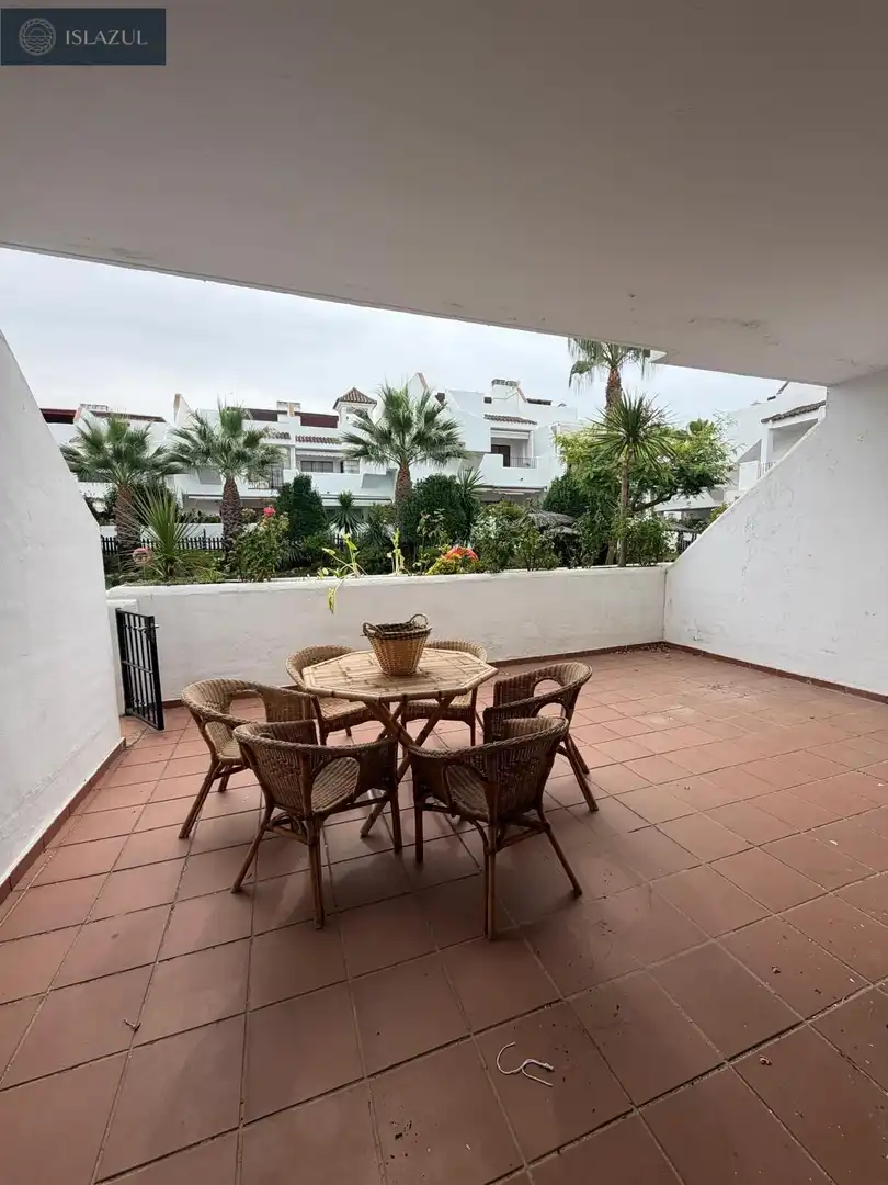 Terrasse von Erdgeschoss zur Miete in Islantilla mit Klimaanlage, Heizung und Privatgarten