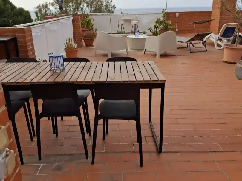 Terrasse von Wohnung zur Miete in El Vendrell mit Klimaanlage, Schwimmbad und Möbliert