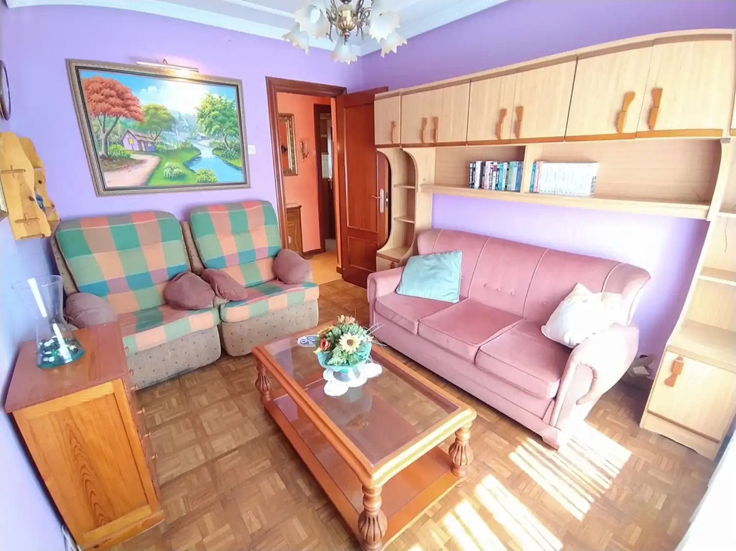 Sala de estar de Piso en venta en Avilés con Calefacción, Parquet y Terraza