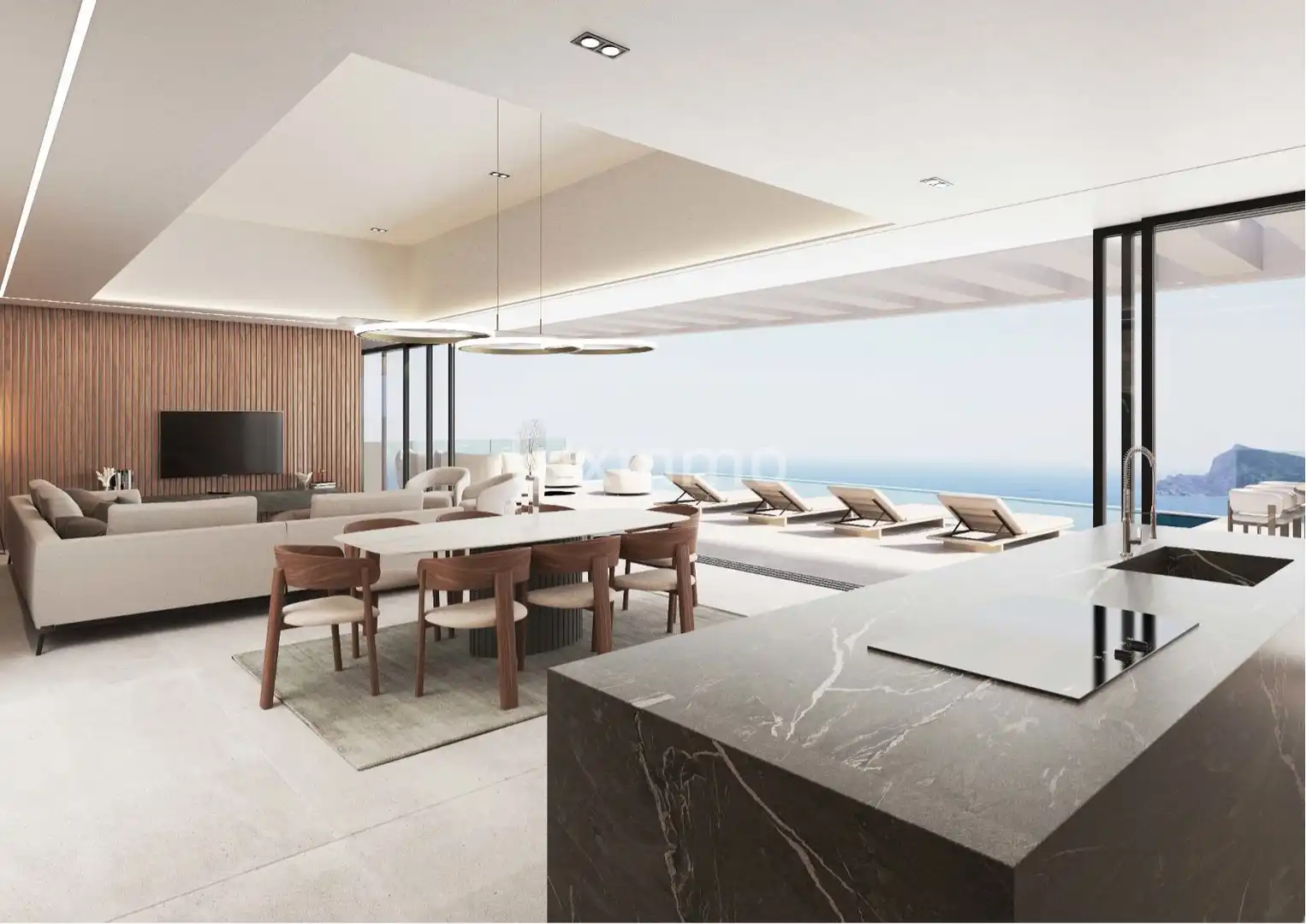 Wohnzimmer von Haus oder Chalet zum Verkauf in Altea mit Klimaanlage, Heizung und Terrasse