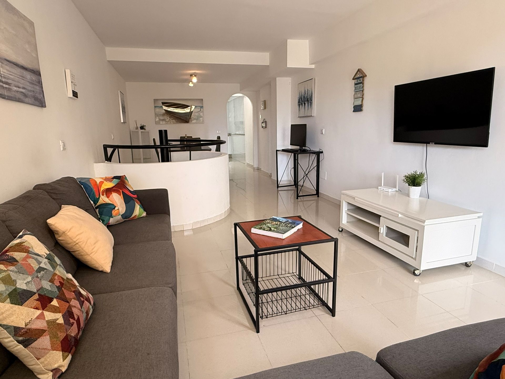 Living room of Duplex to rent in Mijas  with Air Conditioner, Terrace and Furnished