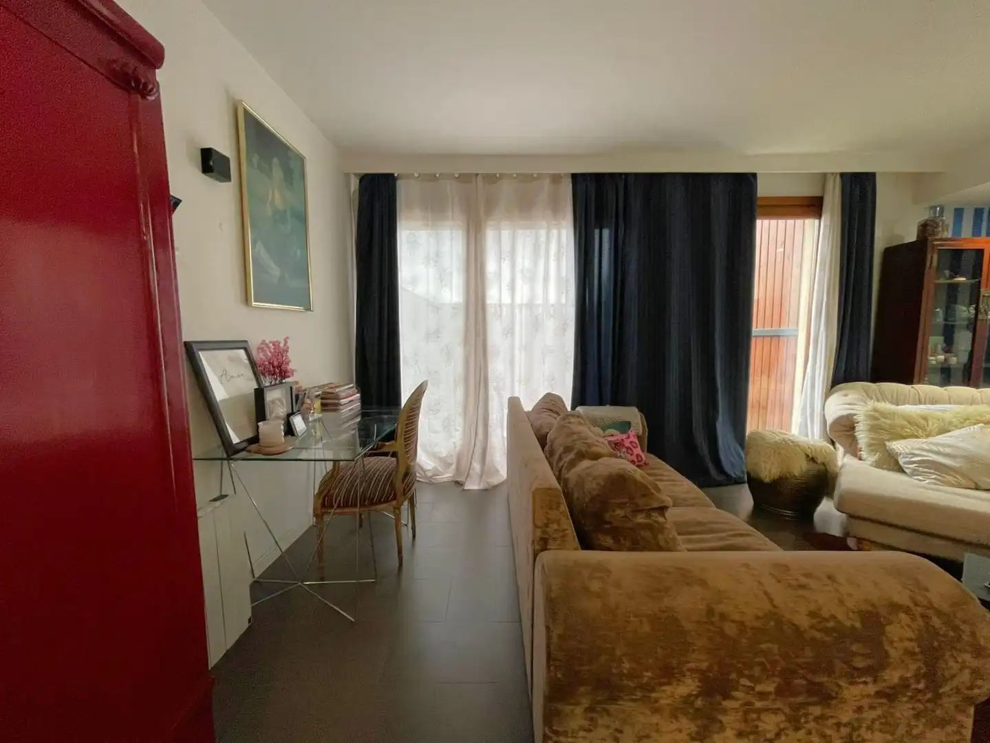 Wohnzimmer von Wohnung zum Verkauf in Moià mit Heizung, Privatgarten und Ofen