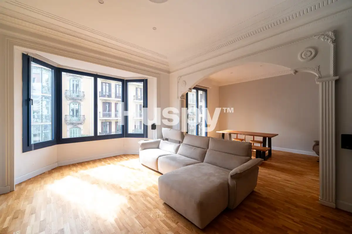 Living room of Flat for rent in Barcelona  with Air Conditioner, Heating and Furnished