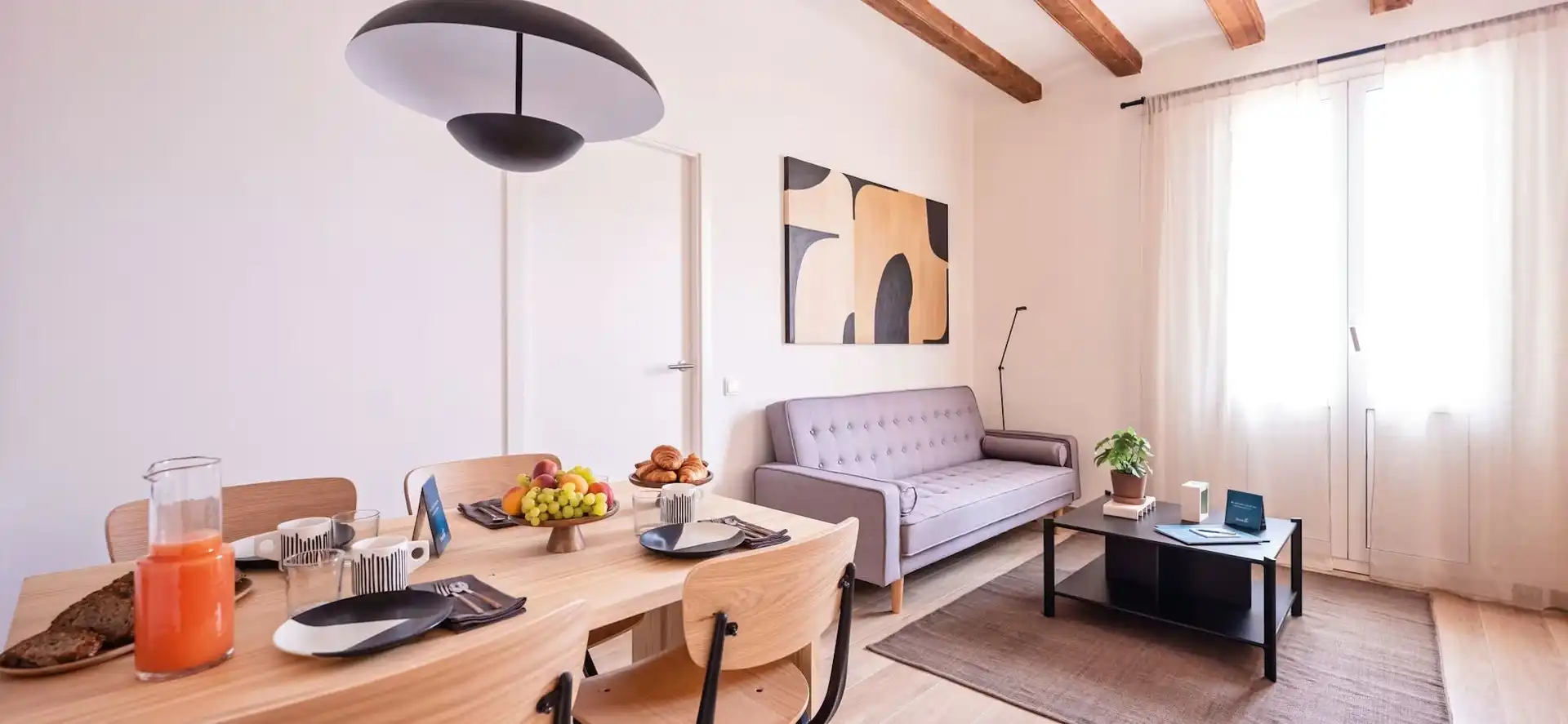Wohnzimmer von Wohnung zur Miete in Barcelona mit Klimaanlage, Heizung und Möbliert