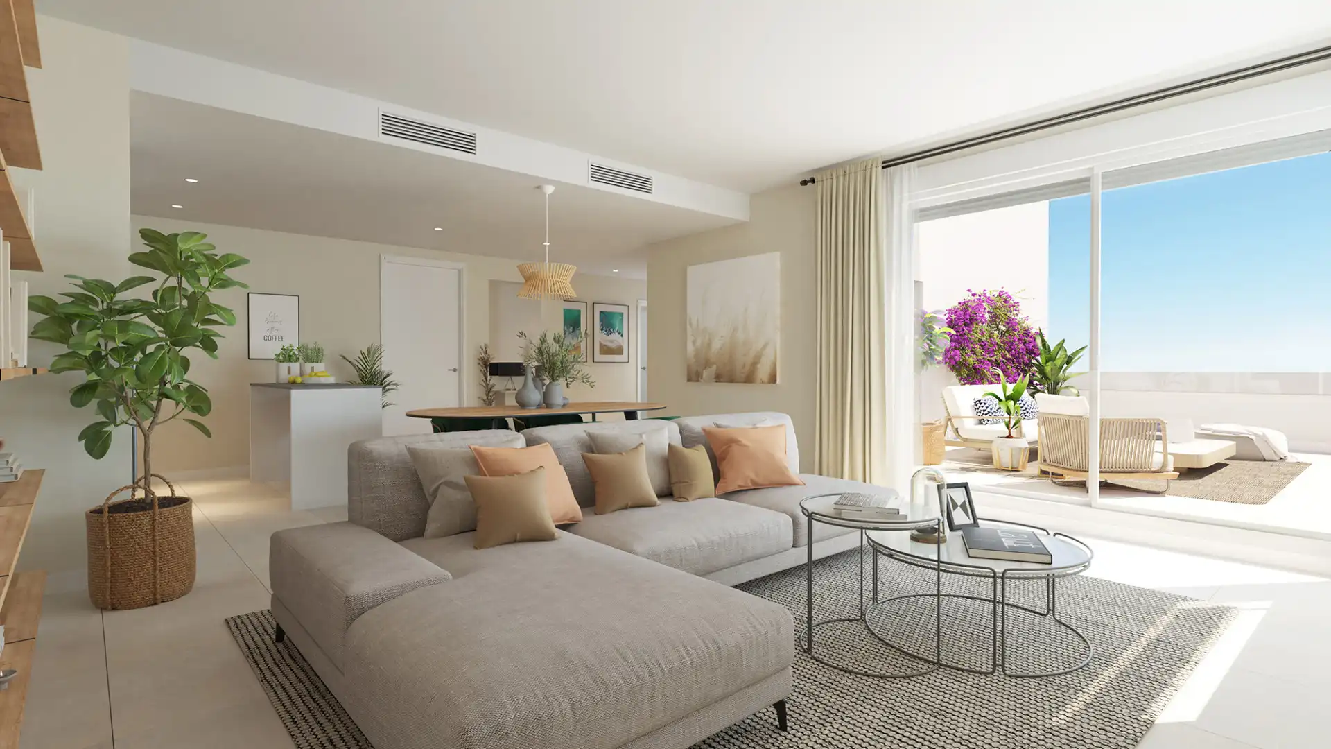 Living room of Apartments for sale in Estepona  with Air Conditioner, Terrace and Swimming Pool