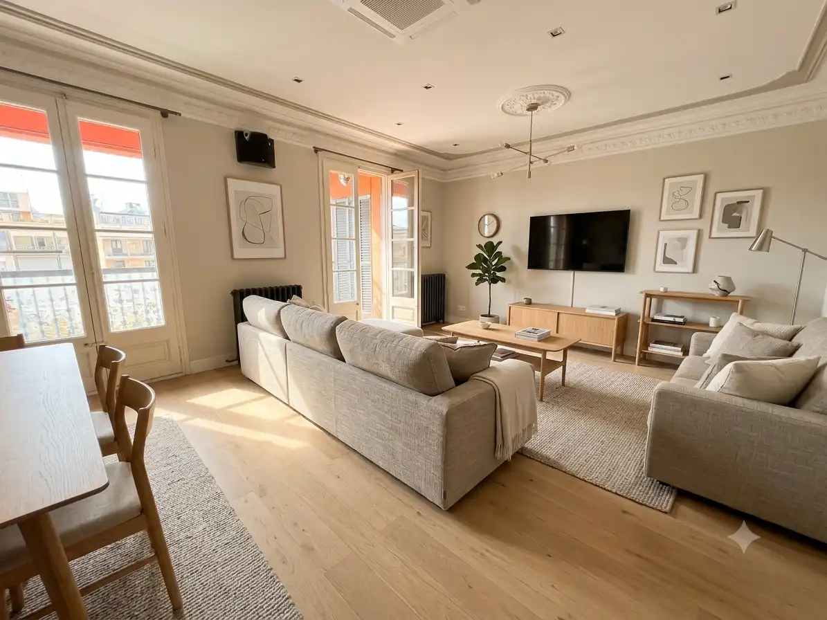 Living room of Flat for sale in Barcelona  with Heating, Balcony and Alarm