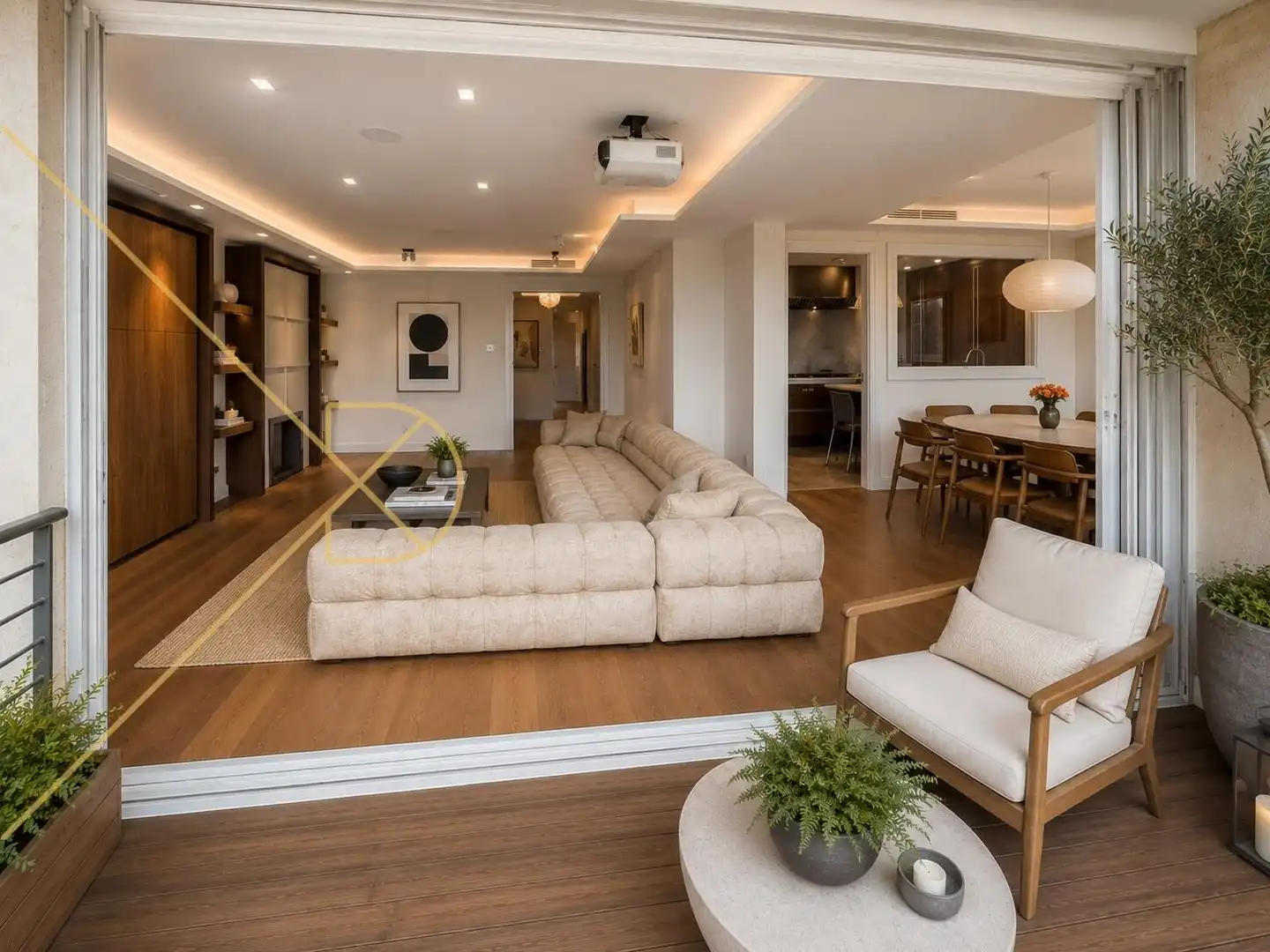 Wohnzimmer von Dachboden zur Miete in Barcelona mit Klimaanlage, Heizung und Parkett