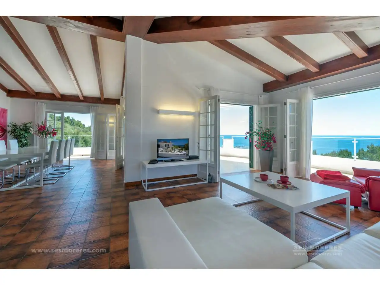 Sala de estar de Casa o chalet en venta en Es Migjorn Gran con Jardín privado, Terraza y Piscina
