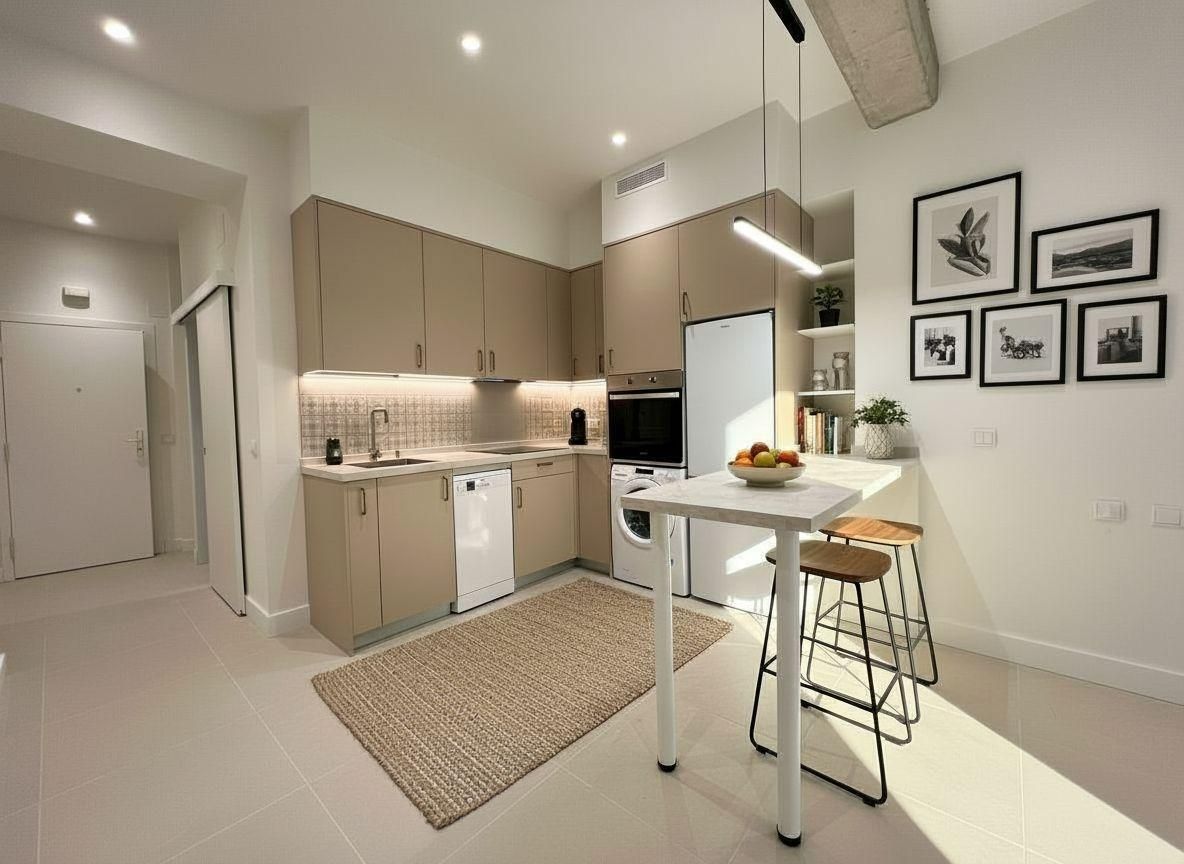 Cuina de Planta baixa de lloguer en  Madrid Capital amb Aire condicionat i Terrassa