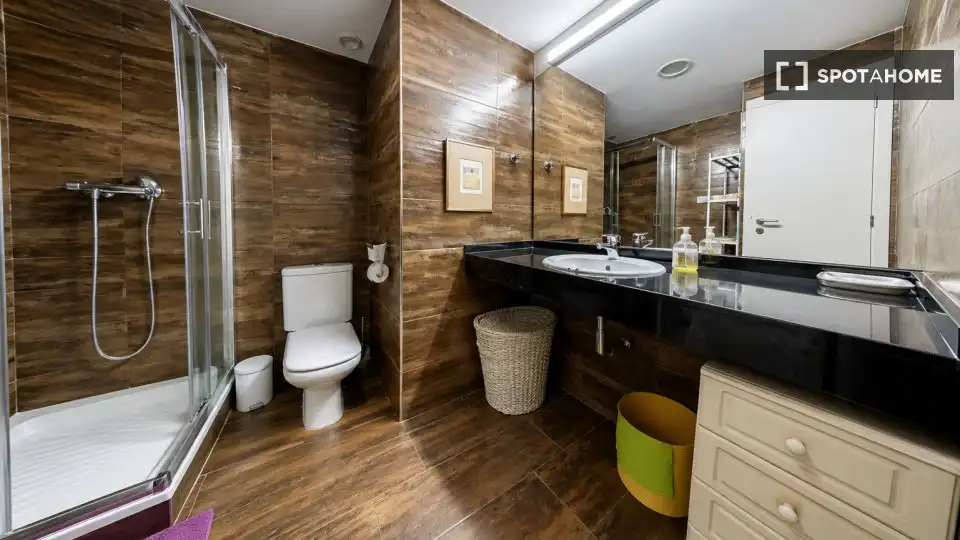 Baño de Estudio para compartir en Sevilla con Aire acondicionado, Terraza y Amueblado