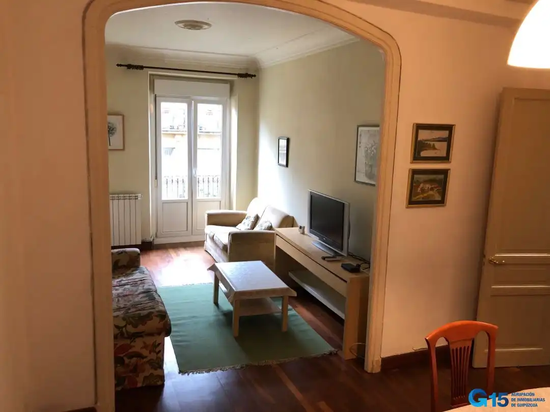 Sala d'estar de Pis de lloguer en Donostia - San Sebastián  amb Calefacció i Balcó