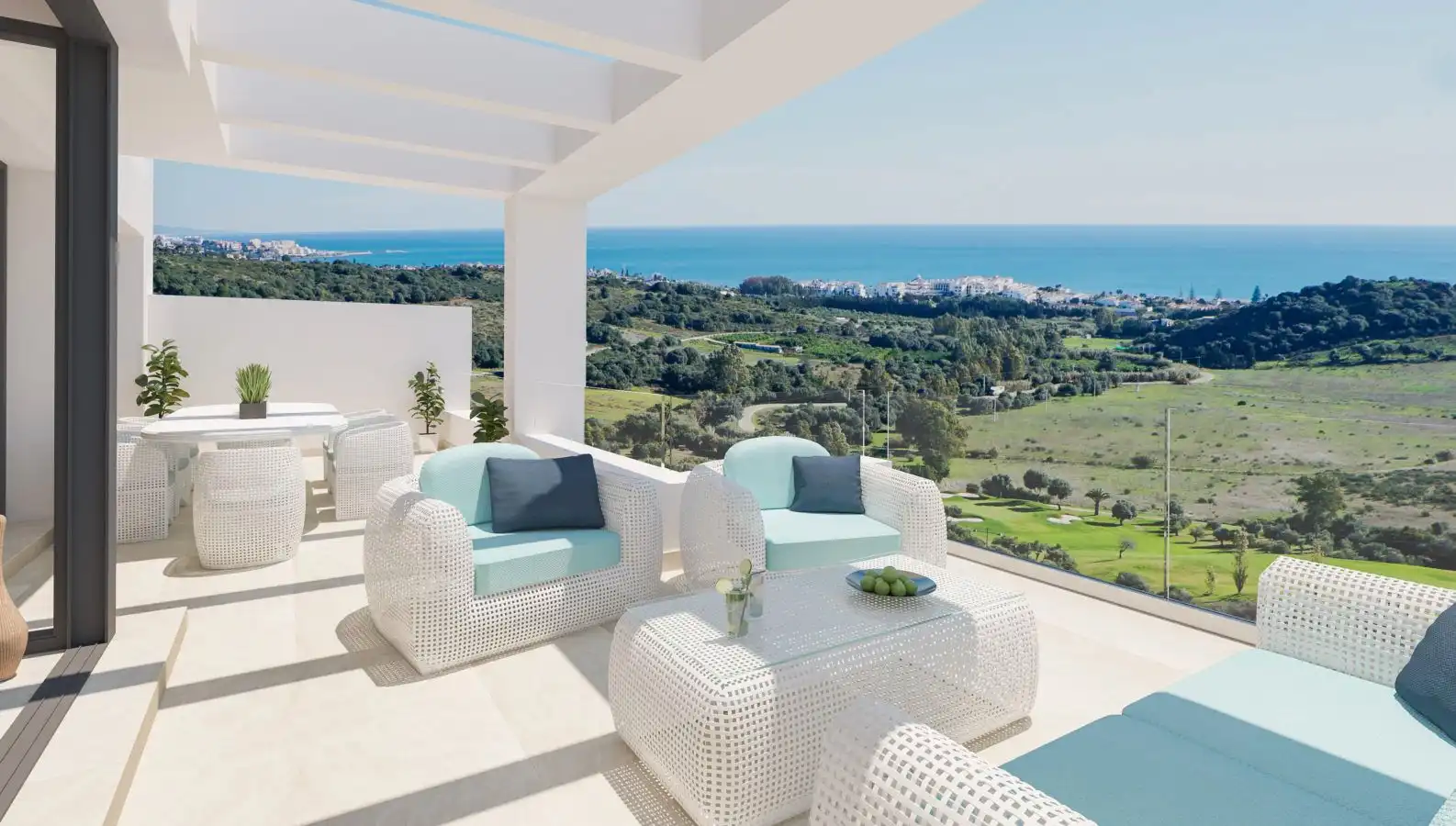 Terraza de Apartamento de alquiler en Estepona con Aire acondicionado, Calefacción y Terraza
