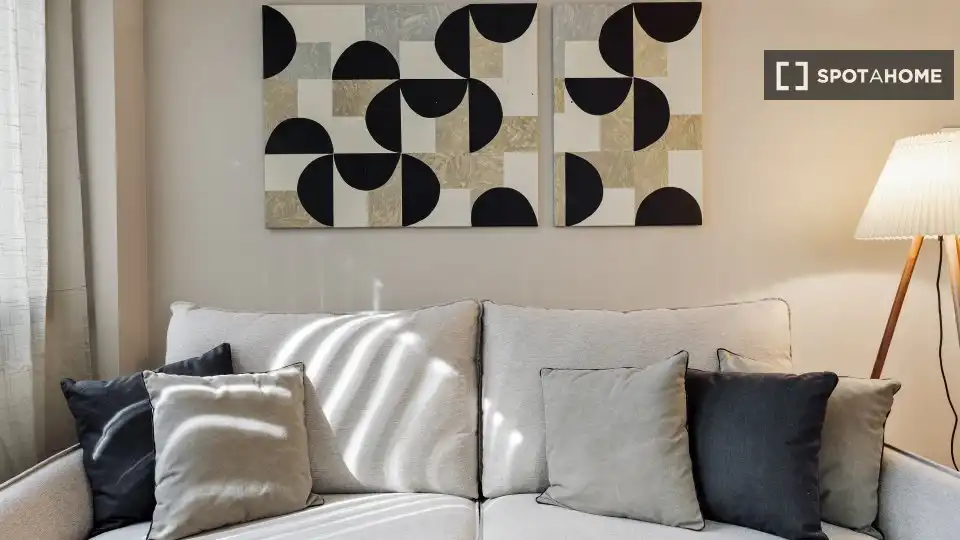 Living room of Flat for rent in Barcelona  with Air Conditioner, Heating and Furnished