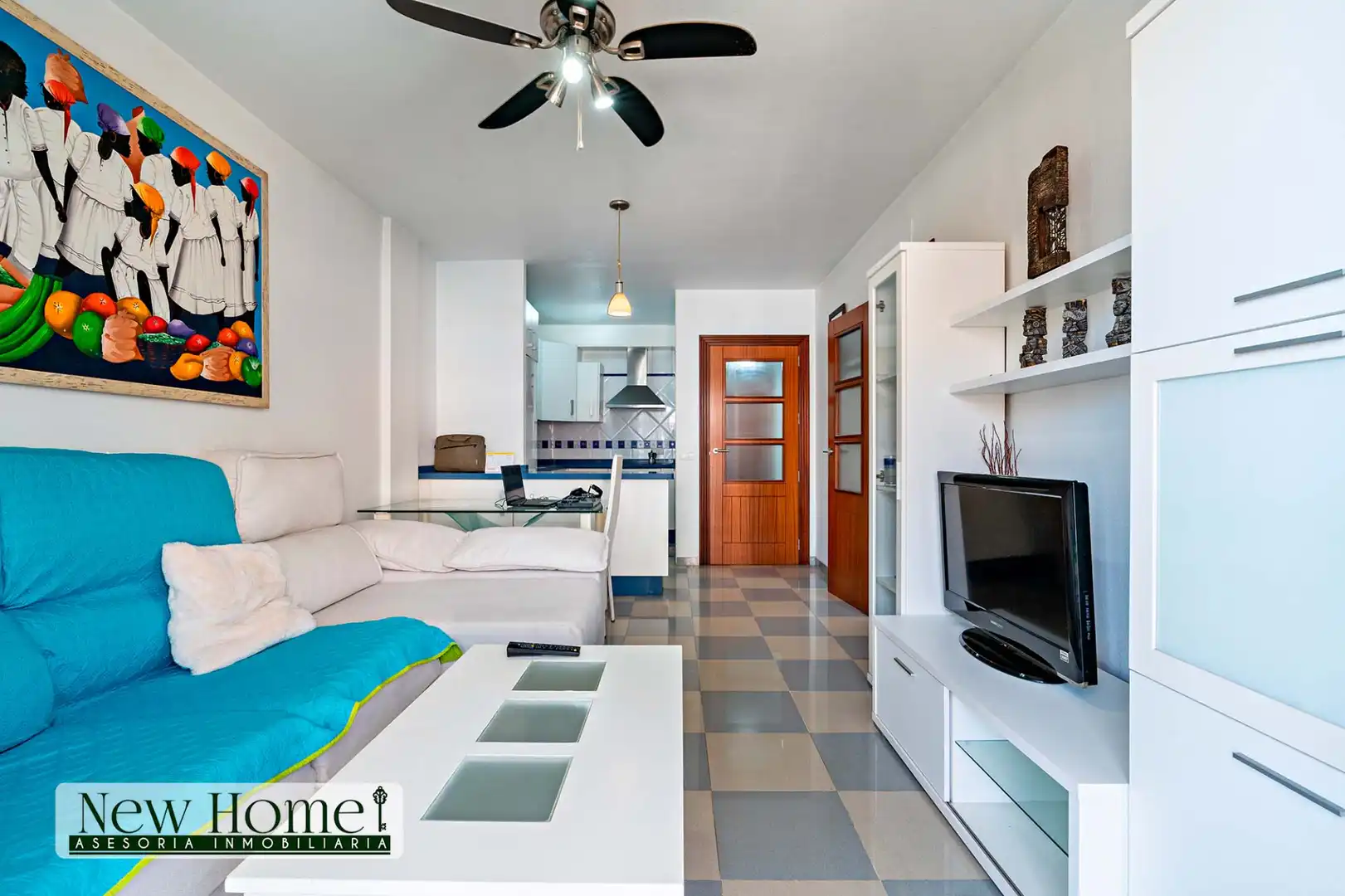 Living room of Flat for sale in Roquetas de Mar  with Terrace, Swimming Pool and Furnished