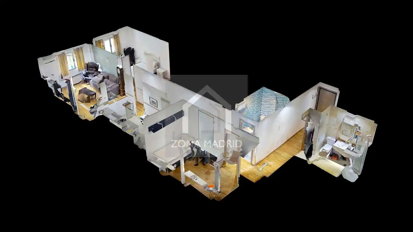 Schlafzimmer von Wohnung zur Miete in Madrid mit Klimaanlage, Heizung und Parkett