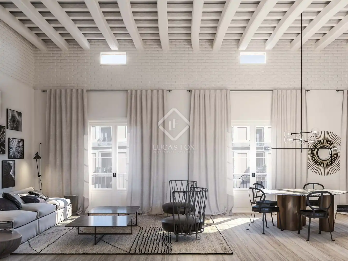Wohnzimmer von Wohnung zum Verkauf in Barcelona mit Klimaanlage, Heizung und Möbliert