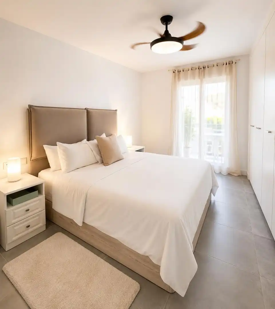 Dormitori de Apartament de lloguer en Marbella amb Aire condicionat, Terrassa i Moblat