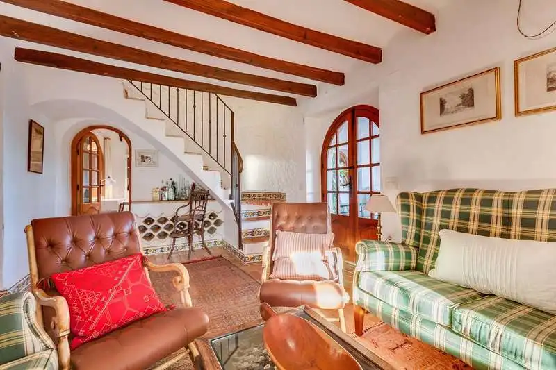 Sala d'estar de Finca rústica en venda en Teulada amb Jardí privat, Terrassa i Traster