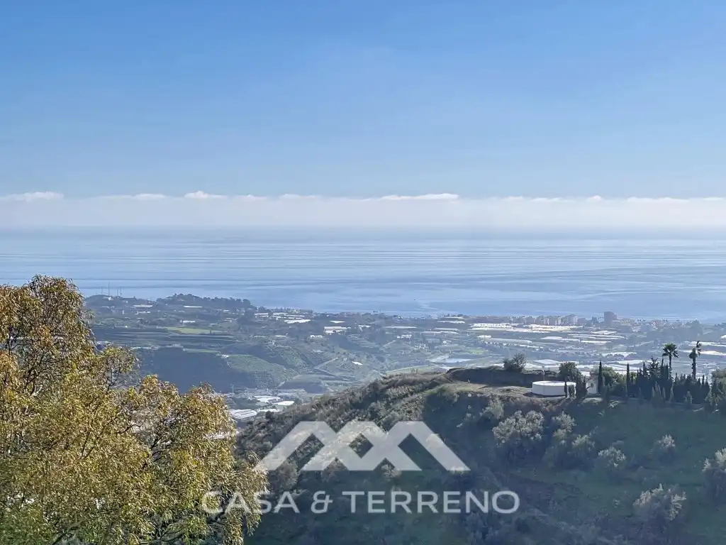 Vista exterior de Casa o xalet en venda en Algarrobo amb Jardí privat, Terrassa i Piscina