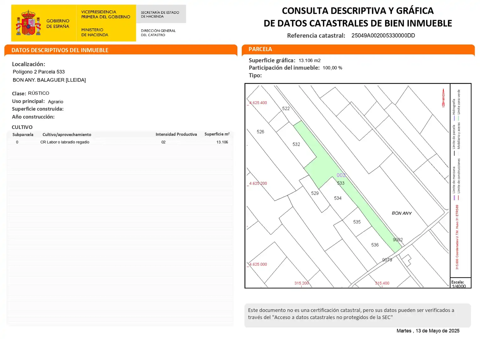 Terreno rústico en venta en Balaguer, imagen 7