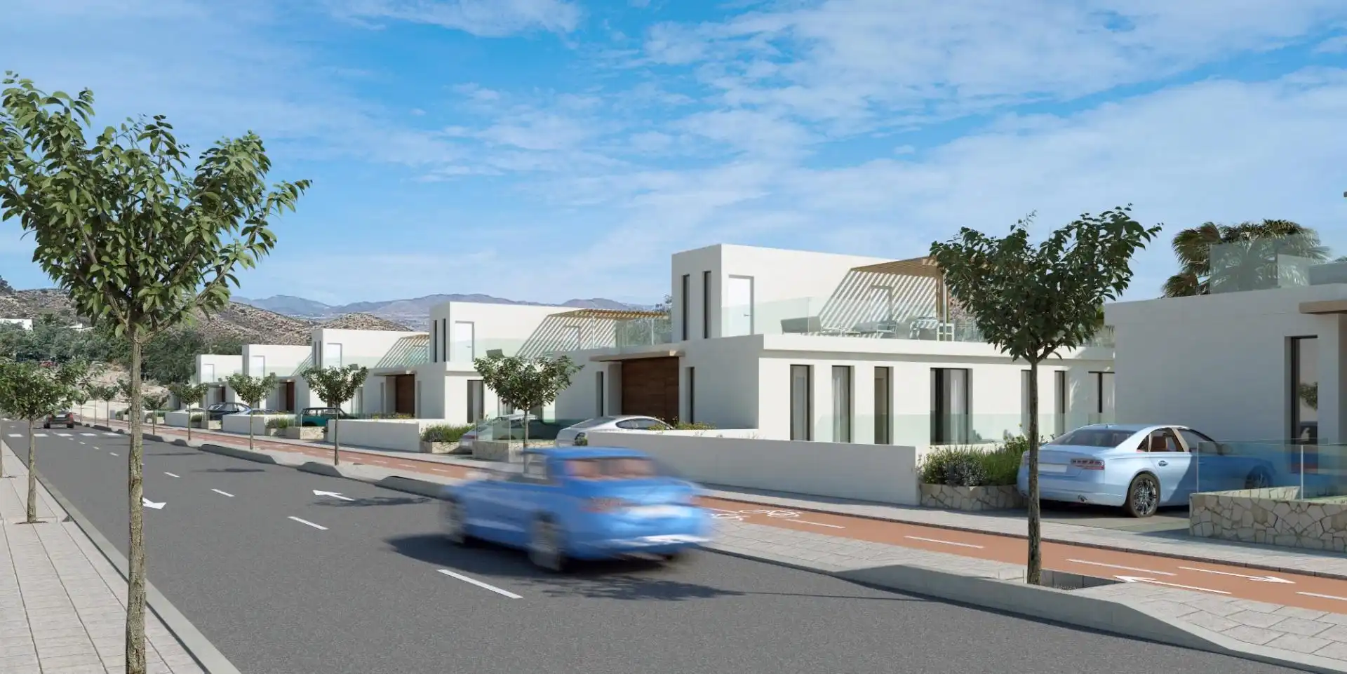 Vista exterior de Casa o xalet en venda en Monforte del Cid amb Aire condicionat, Jardí privat i Terrassa