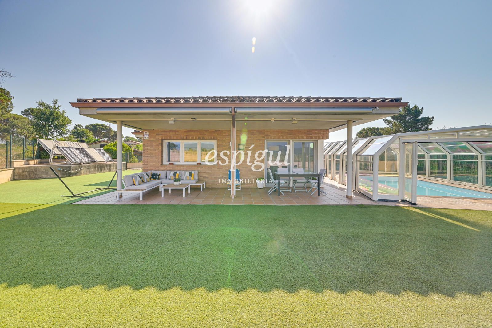 Terrace of House or chalet for sale in Santa Coloma de Farners  with Air Conditioner, Heating and Storage room