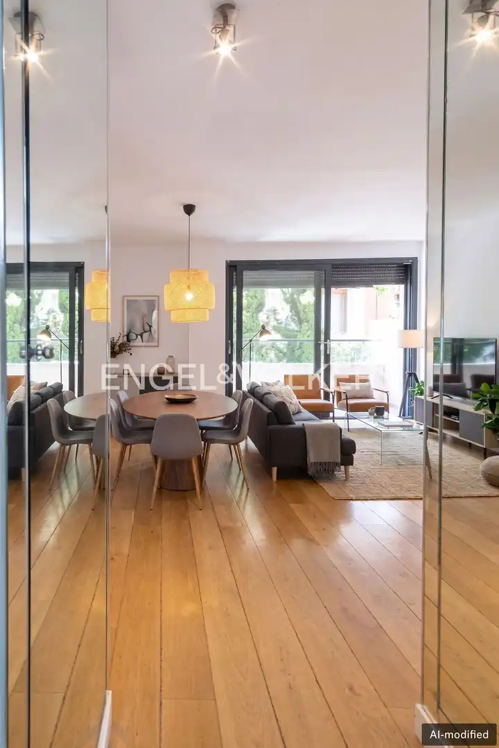 Wohnzimmer von Wohnung zur Miete in Madrid mit Klimaanlage, Heizung und Terrasse