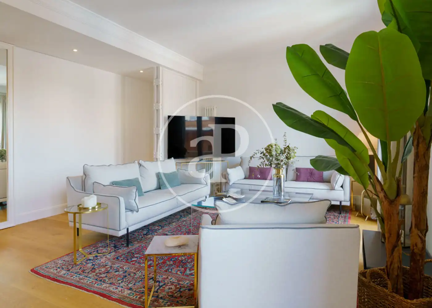 Living room of Flat for rent in Madrid  with Air Conditioner, Heating and Furnished